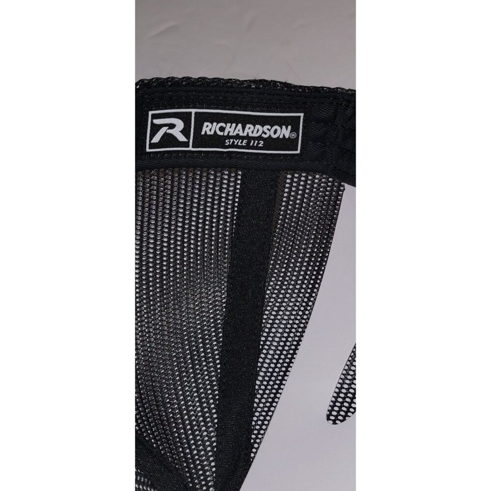 Richardson 112 Trucker Hat Rock & Armor Leather Patch Gray Black Adjustable - Picture 6 of 6